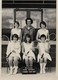 Girls' tennis, 1967. Debbie van Voorst, Mrs Walton, Anne Bennie, Meryl Midgley, Janet Coles, ??